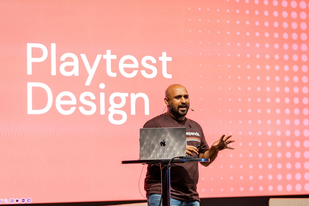 Rohan, Head of Product at PlaytestCloud, presenting the Playtest Design updates.