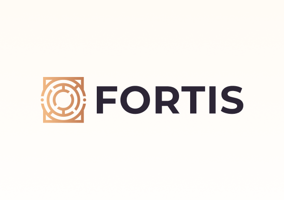 Fortis logo in gold on the left, followed by the text "FORTIS" in black.