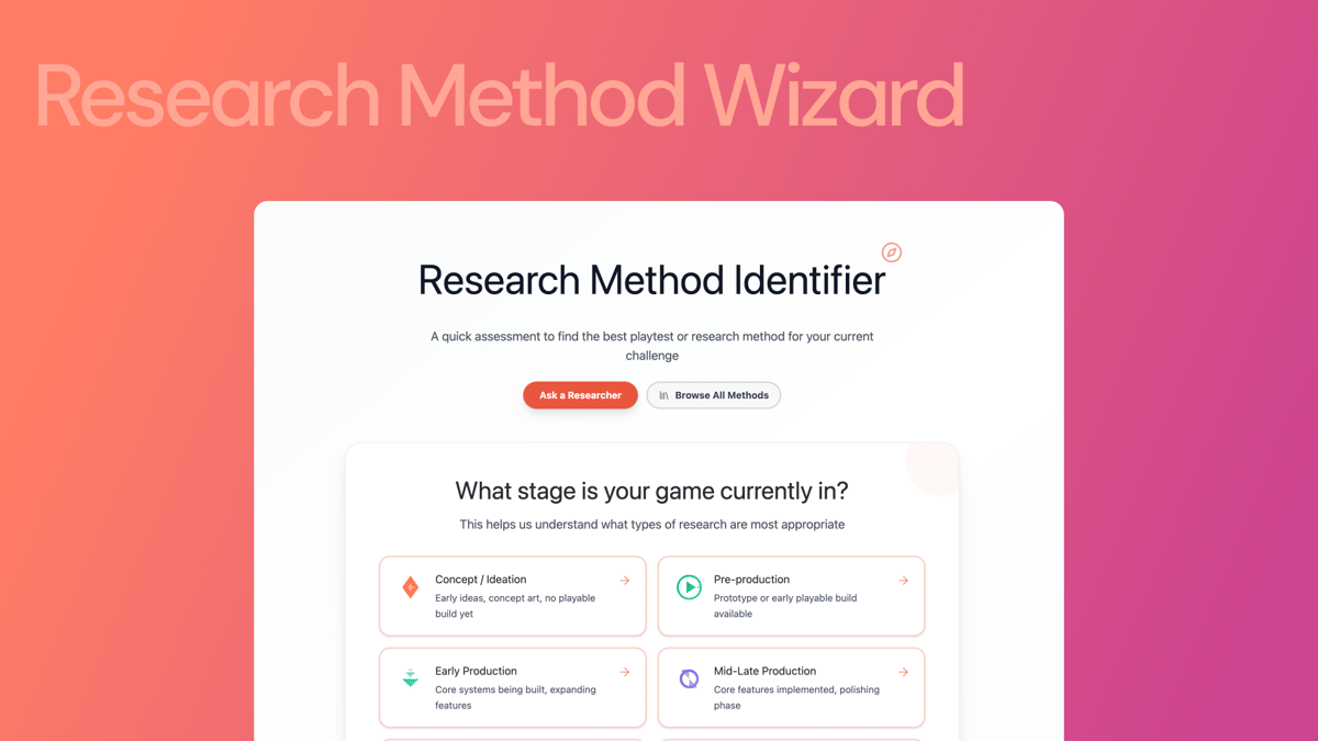 Find the right playtest method every time with our new wizard