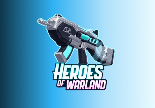 Heroes of Warlands logo with the automatic gun