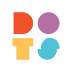 playdots logo with D in red, O in purple, T in yellow and S in blue.